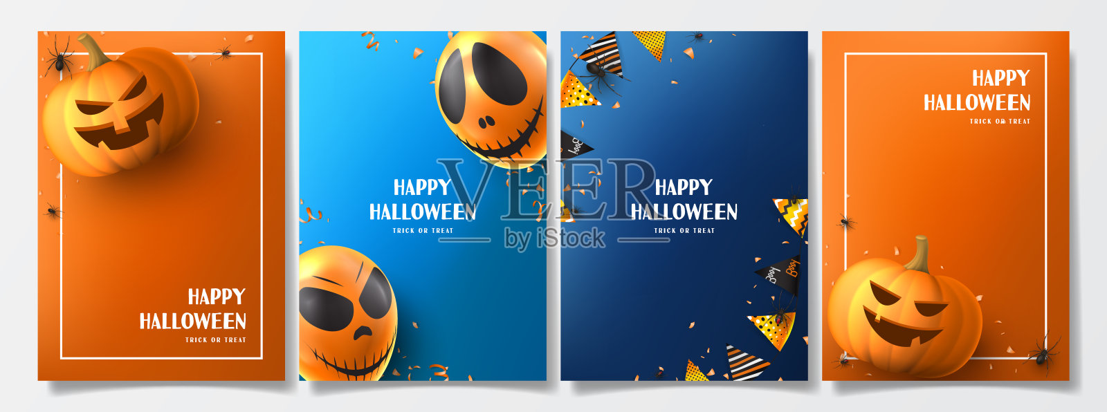 一套万圣节的节日传单设计模板素材