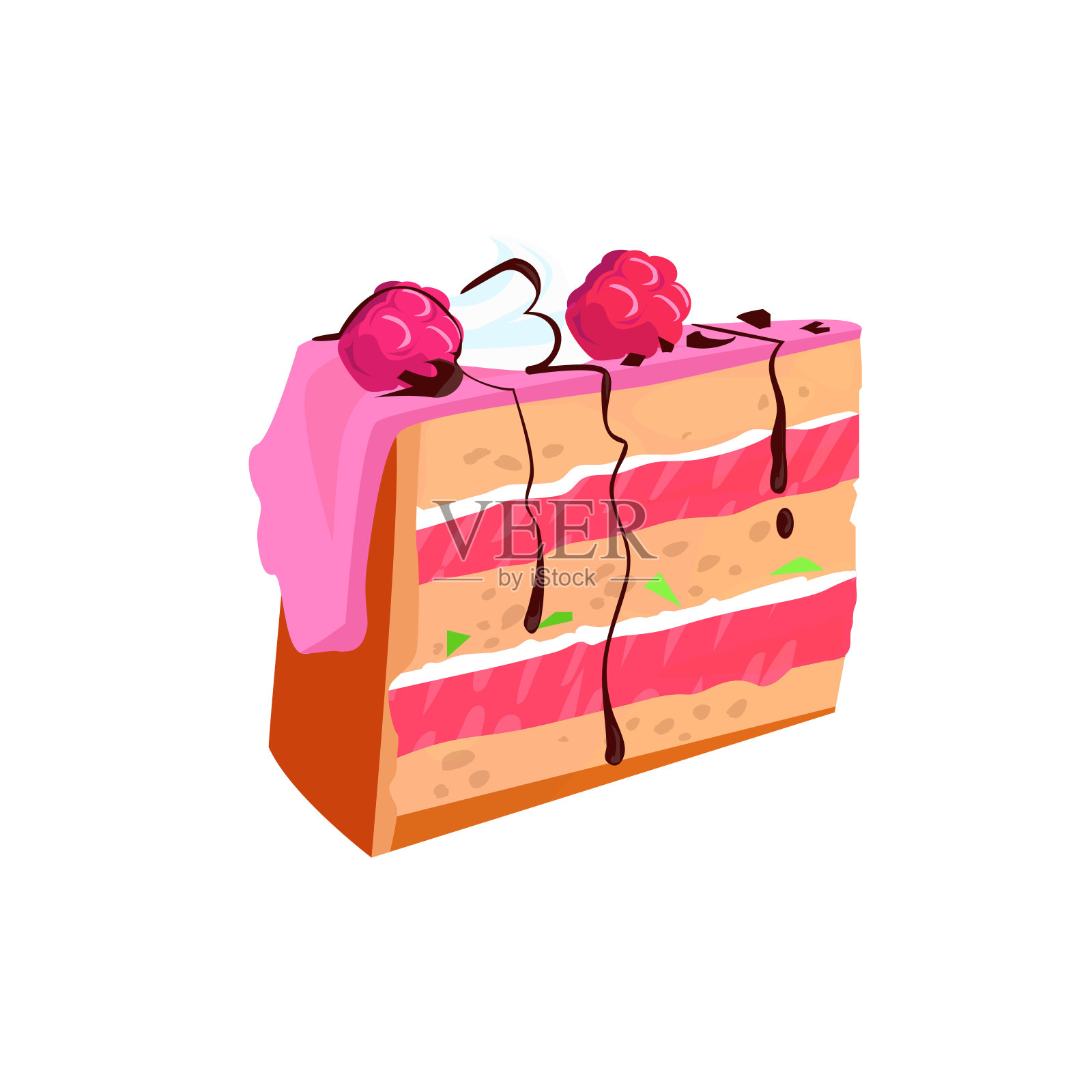 自制覆盆子蛋糕插图插画图片素材