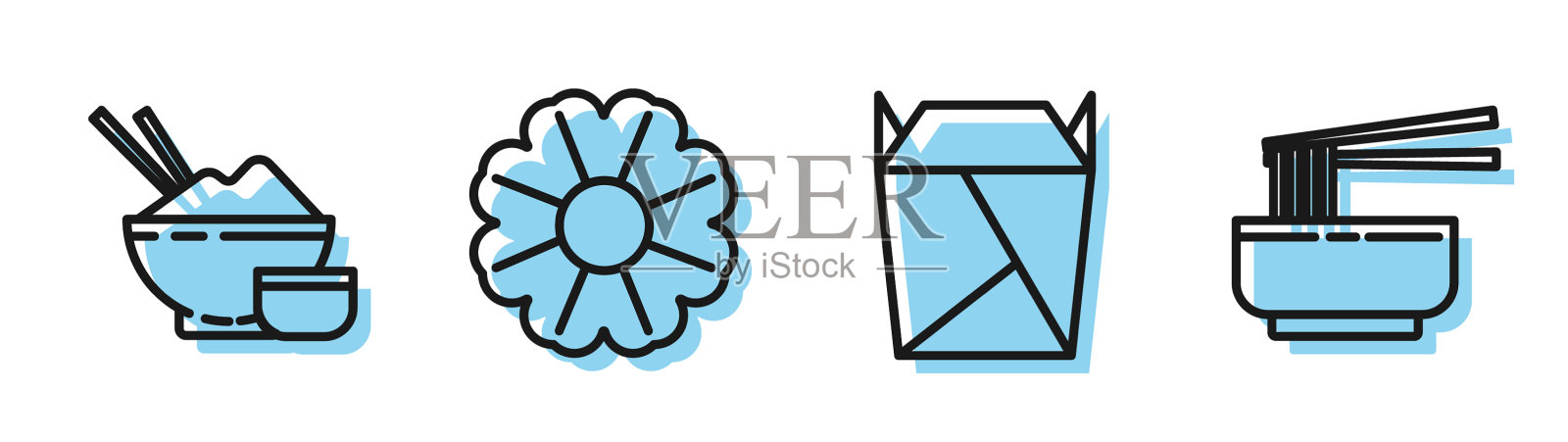 设行餐厅开了外卖盒就满了图标素材