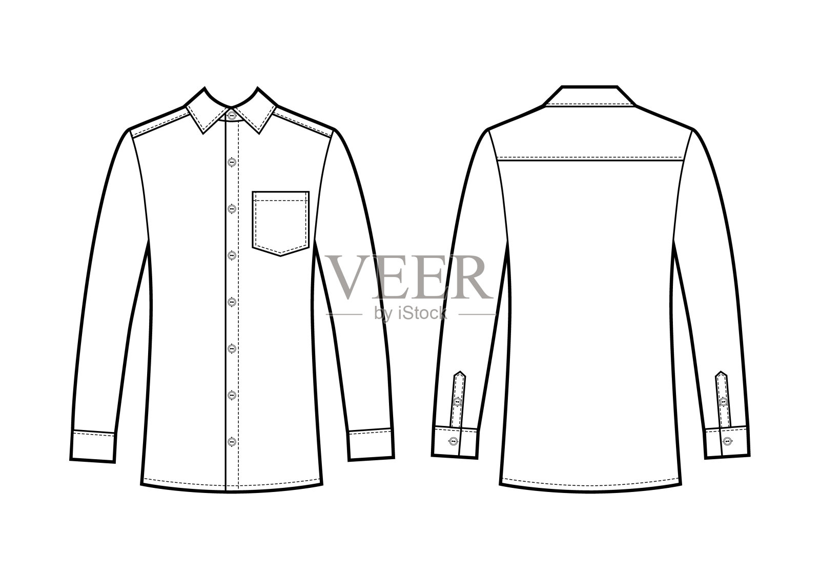 矢量插图的人的业务合身的衬衫。插画图片素材