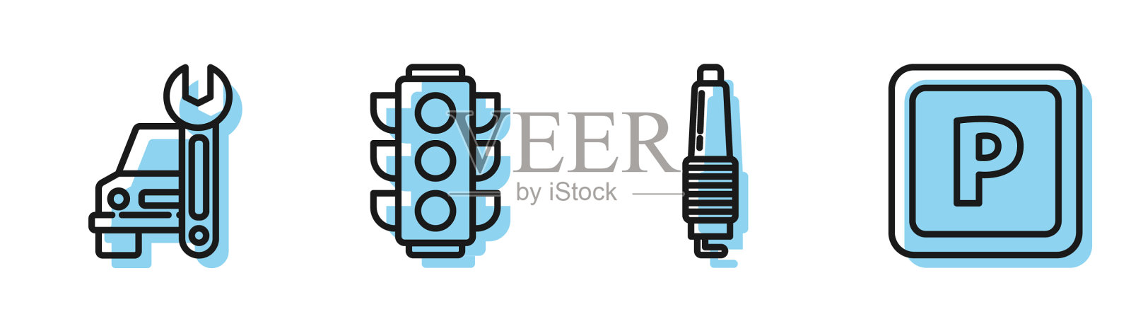 设线车火花塞车行服务交通插画图片素材