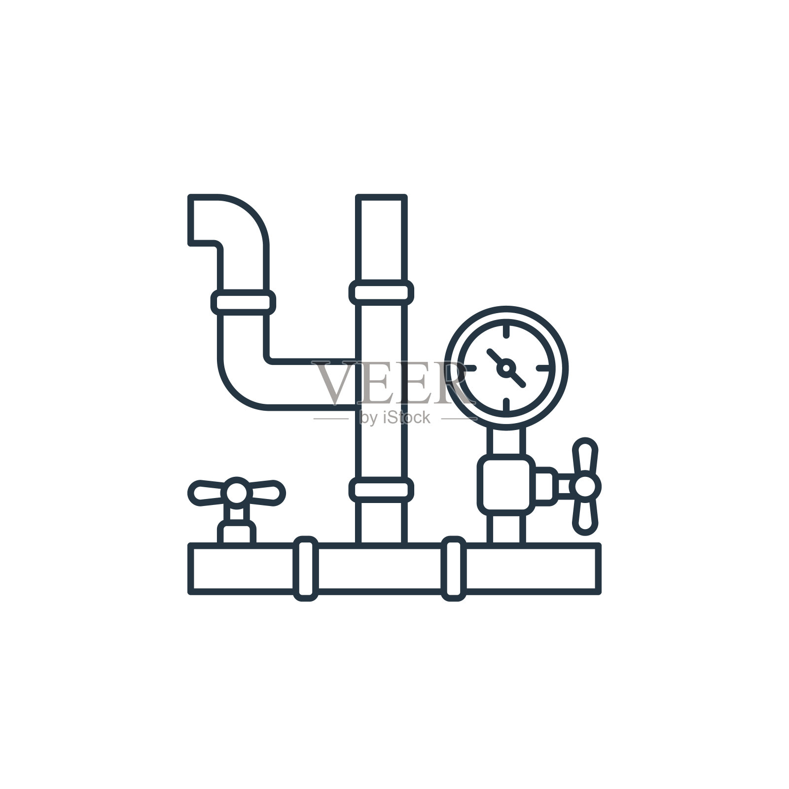 管矢量图标。管可编辑的中风。管道线性符号，用于web和移动应用程序，标志，印刷媒体。细线说明。矢量孤立轮廓绘制。图标素材