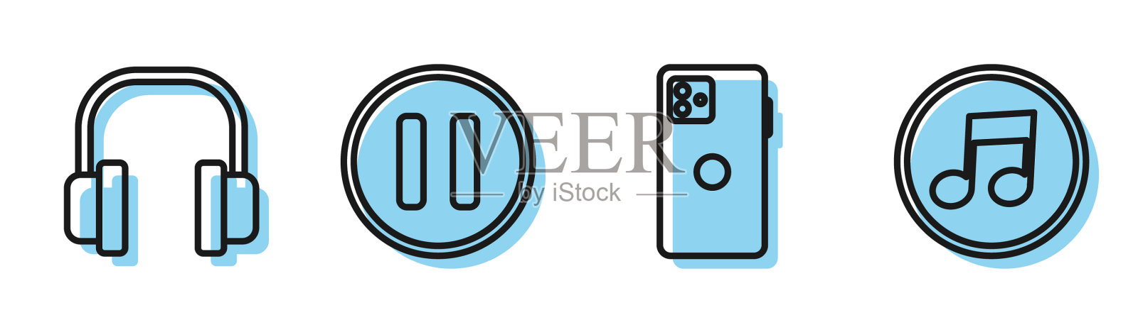 设线智能手机耳机手机图标素材