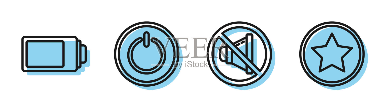 设置线路扬声器静音电池充电水平图标素材