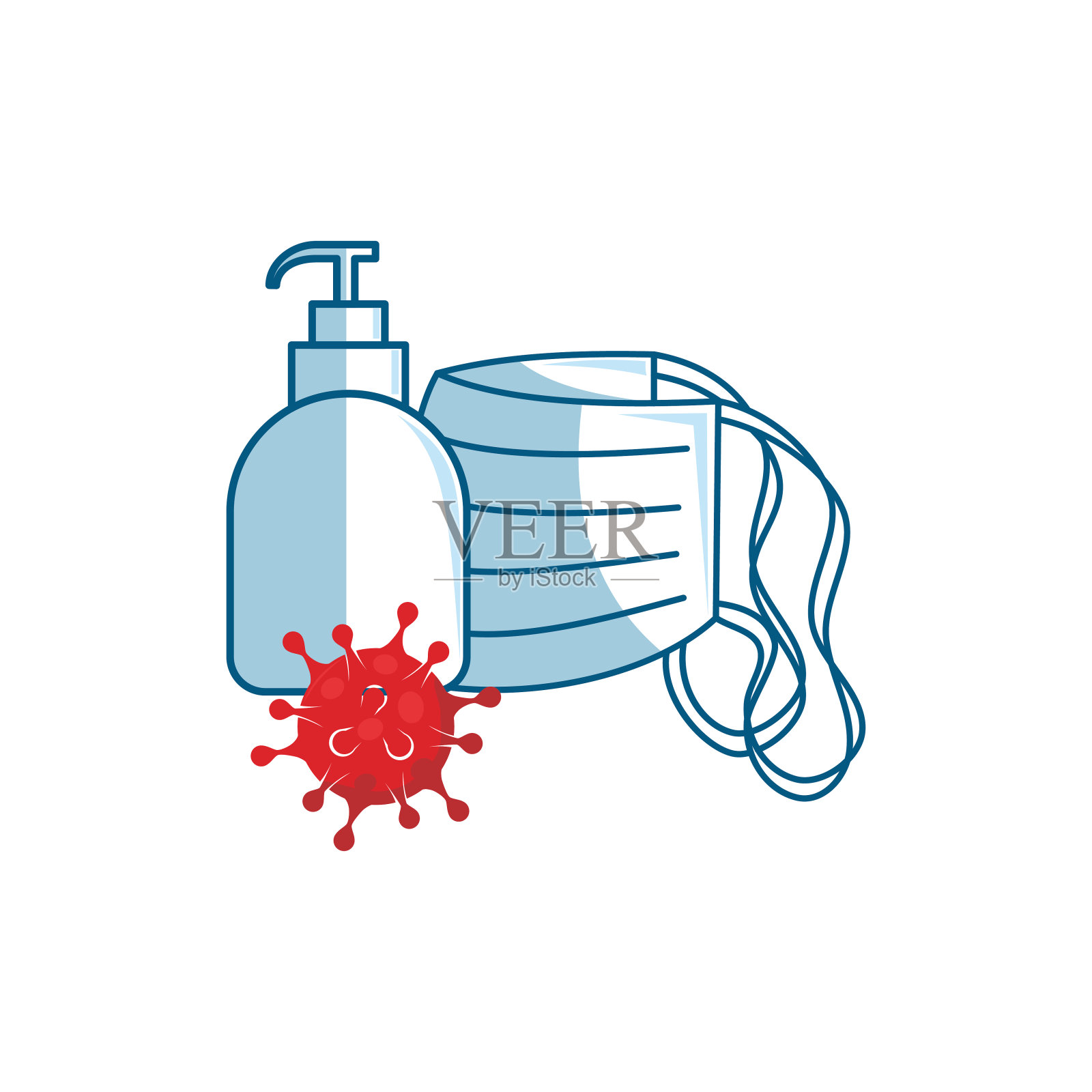 酒精凝胶洗手液遮罩矢量设计插图插画图片素材