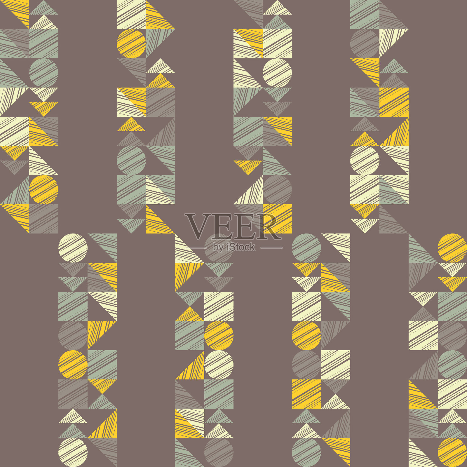 几何形状的马赛克。无缝模式。插画图片素材