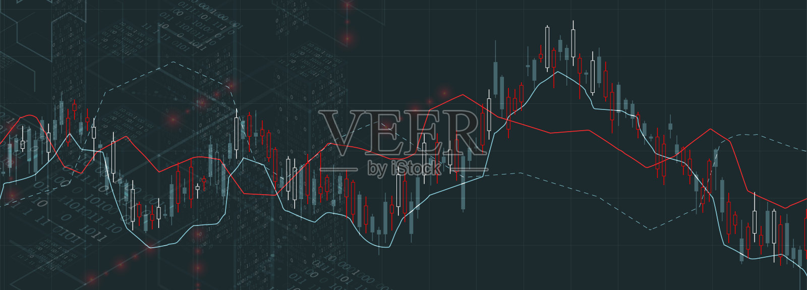 金融贸易的概念。股票市场和交易所。蜡烛棒图表。插画图片素材