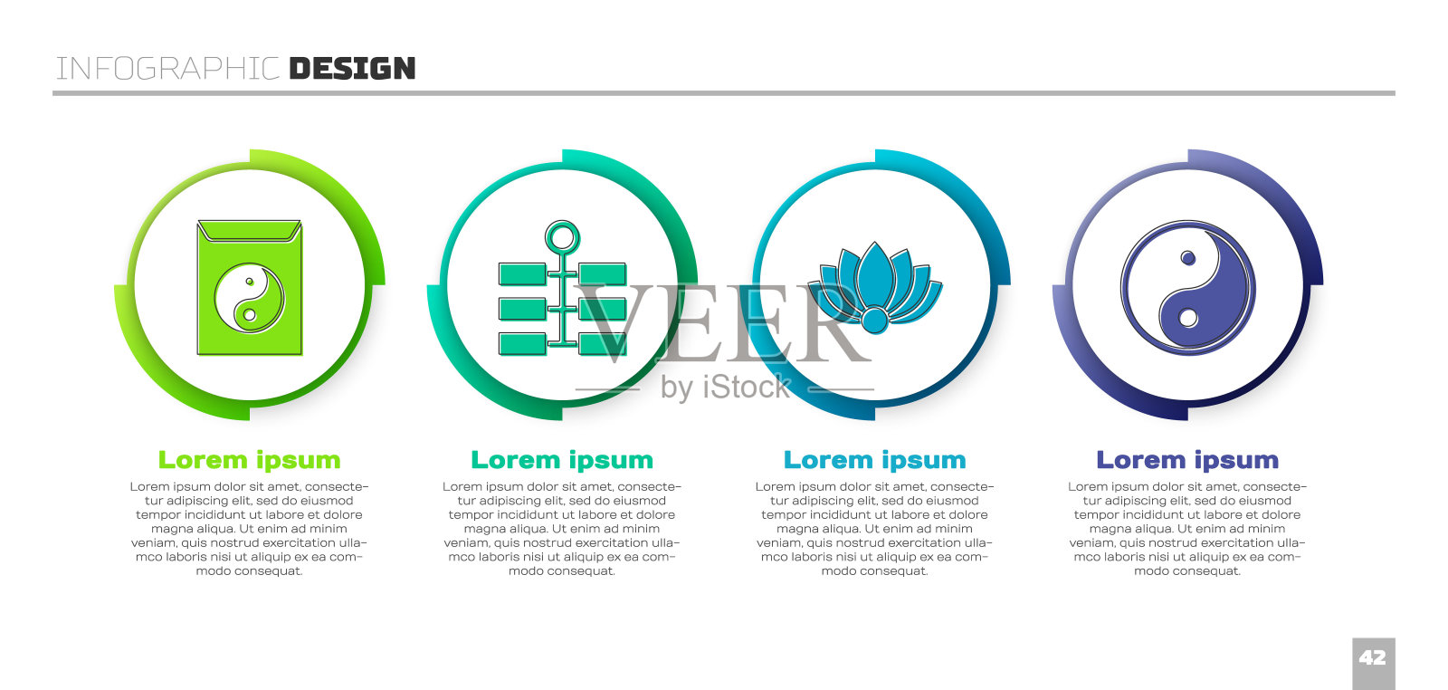 集阴阳和信封、烟花、荷花和阴阳。业务信息模板。向量设计模板素材