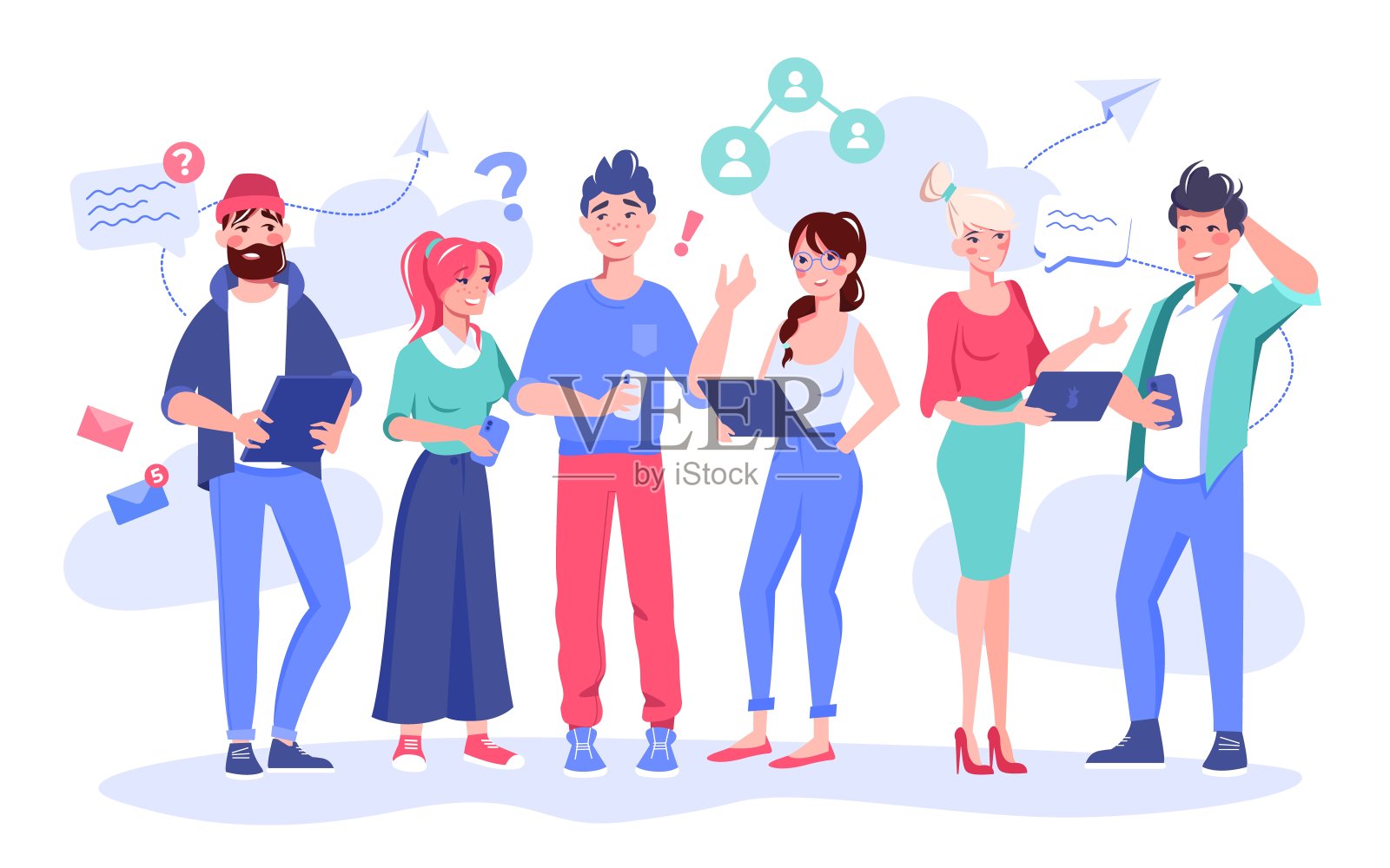 同事沟通解决问题的概念设计模板素材