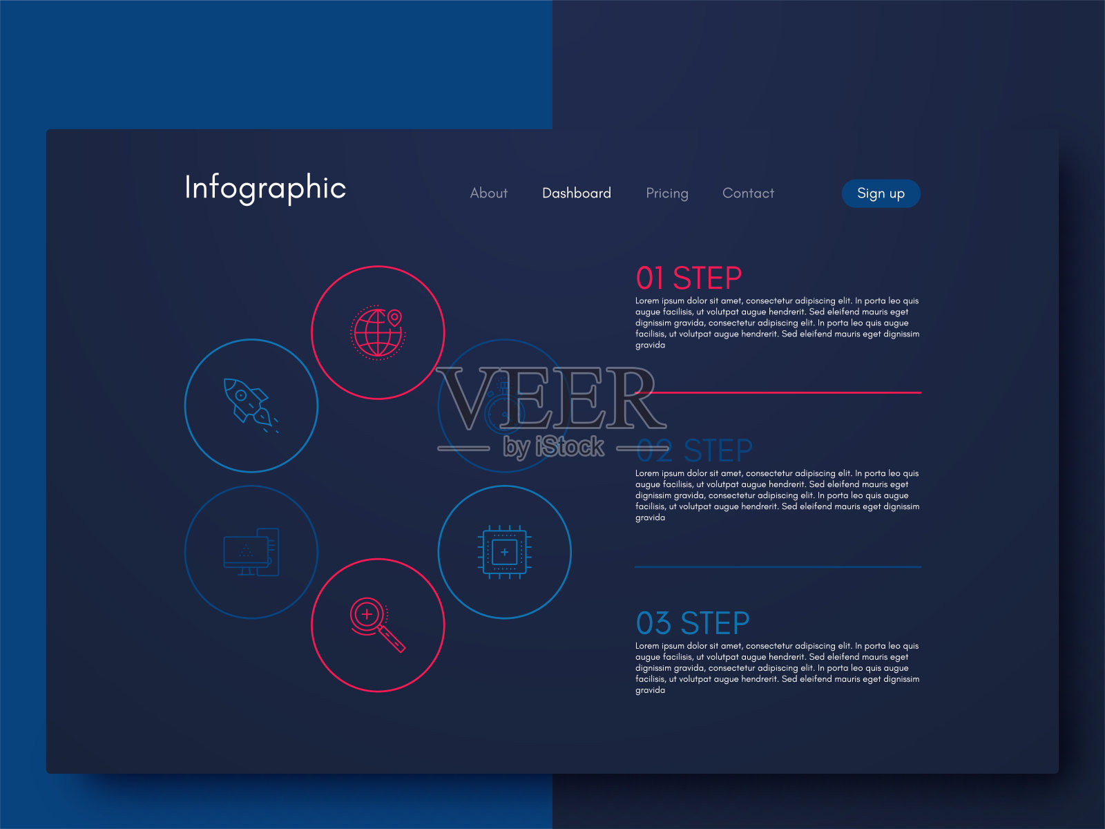 矢量图形信息图。模板创建移动应用程序，工作流布局，图表，横幅，网页设计，商业信息图表报告插画图片素材