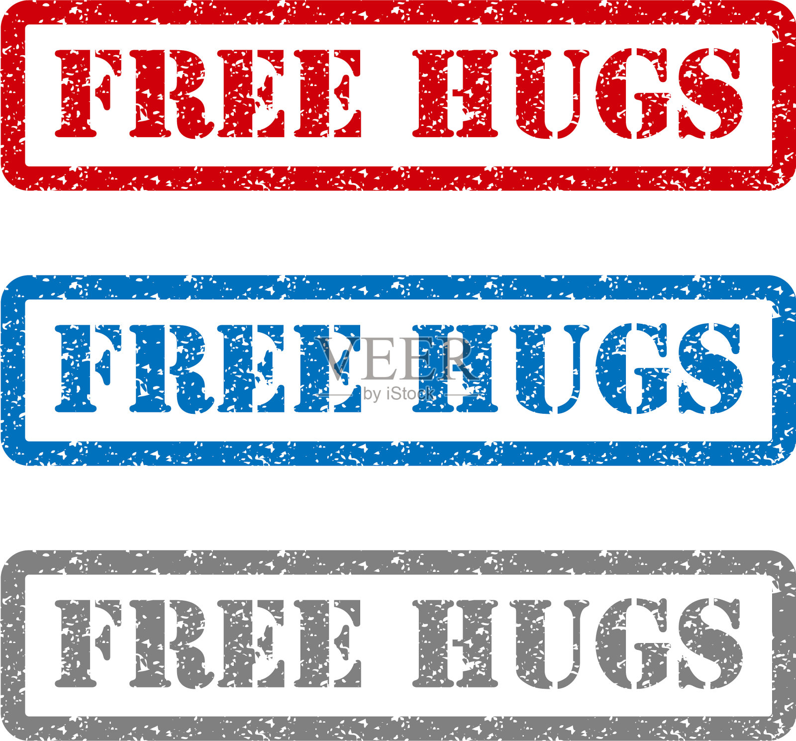 免费拥抱设置橡皮图章孤立的背景插画图片素材