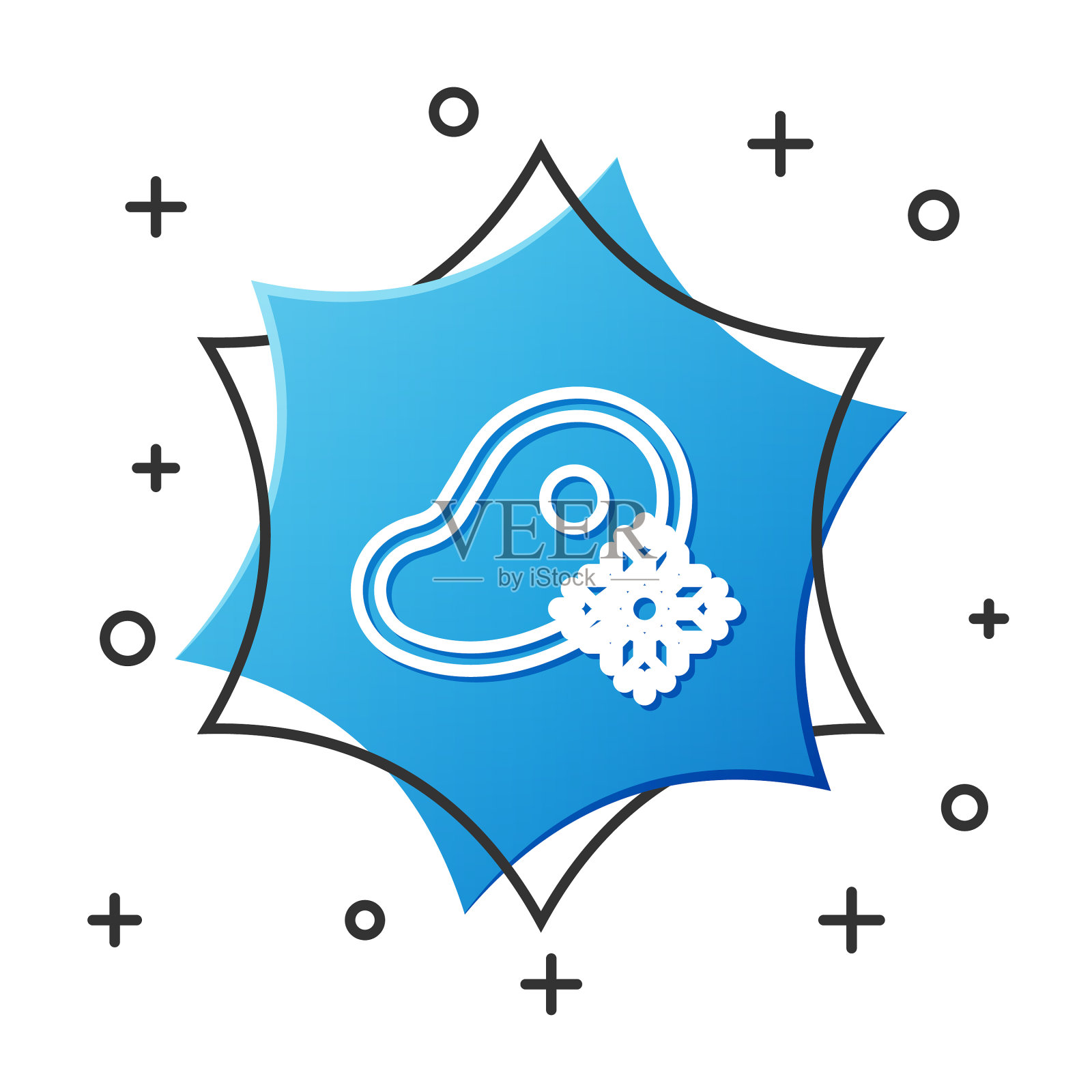 白线新鲜冷冻牛排肉图标孤立插画图片素材