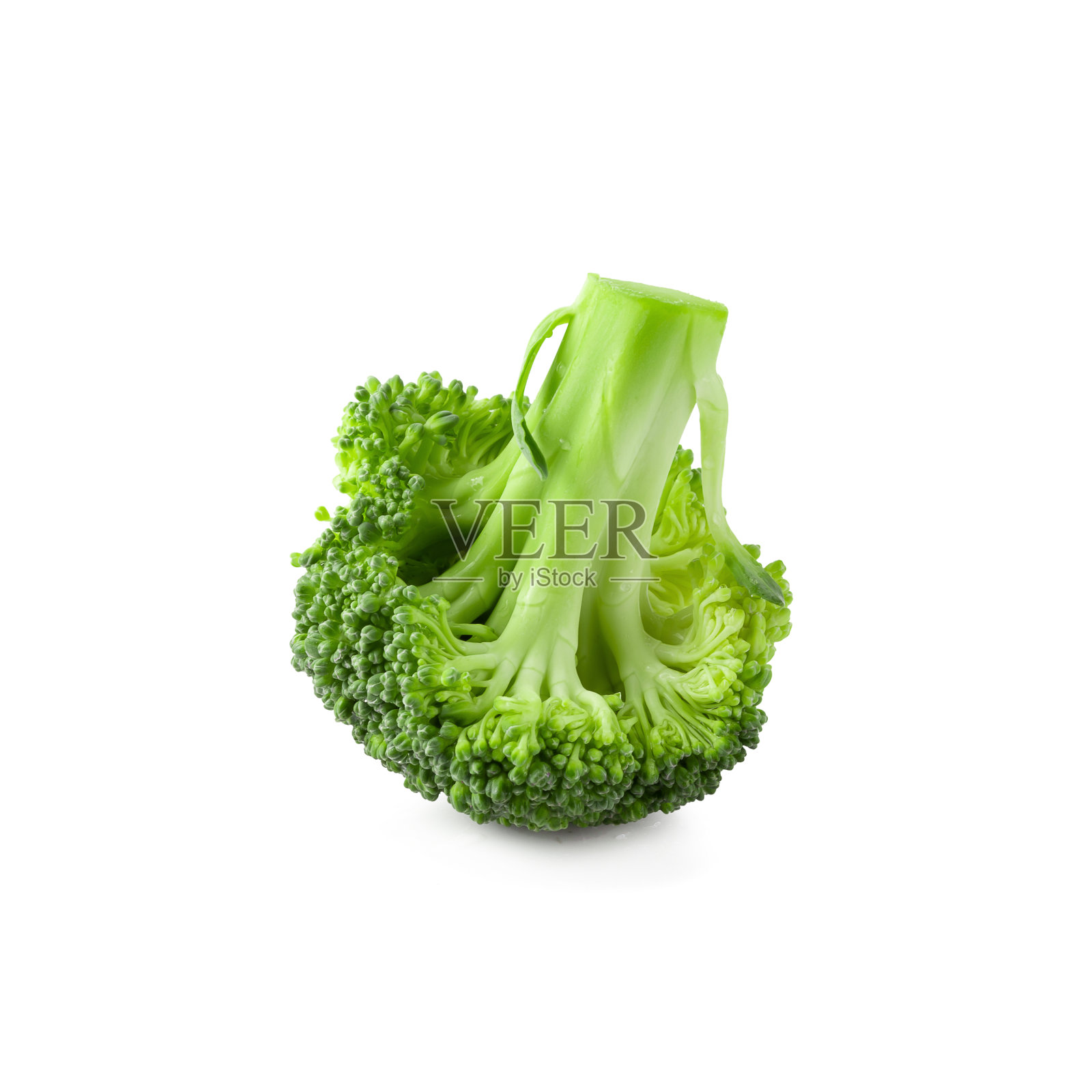 健康克里或西兰花块烹饪孤立在白色背景照片摄影图片