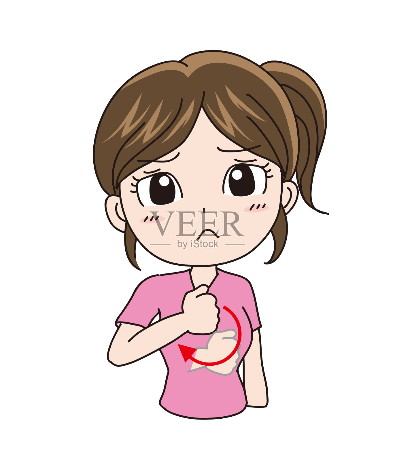 国际手语-对不起(女人)插画图片素材