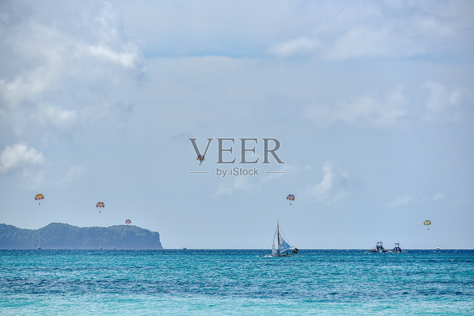 长滩岛帆伞运动照片摄影图片