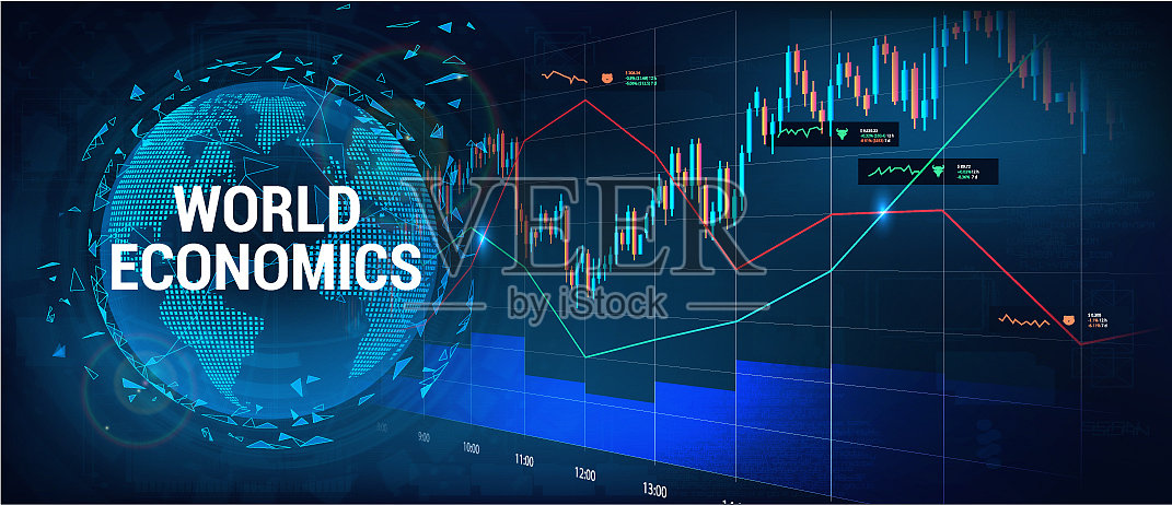 股市外汇3d地球地球插画图片素材
