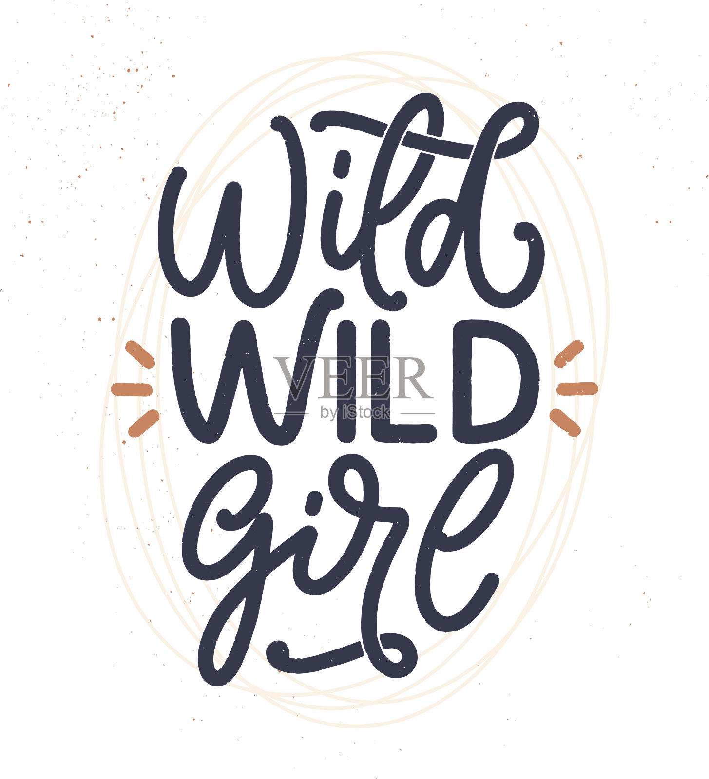 狂野狂野的女孩-手绘矢量字母。印刷和海报设计的有趣短语。鼓舞人心的女权主义的口号。女孩力量报价。妇女节贺卡模板。向量插画图片素材