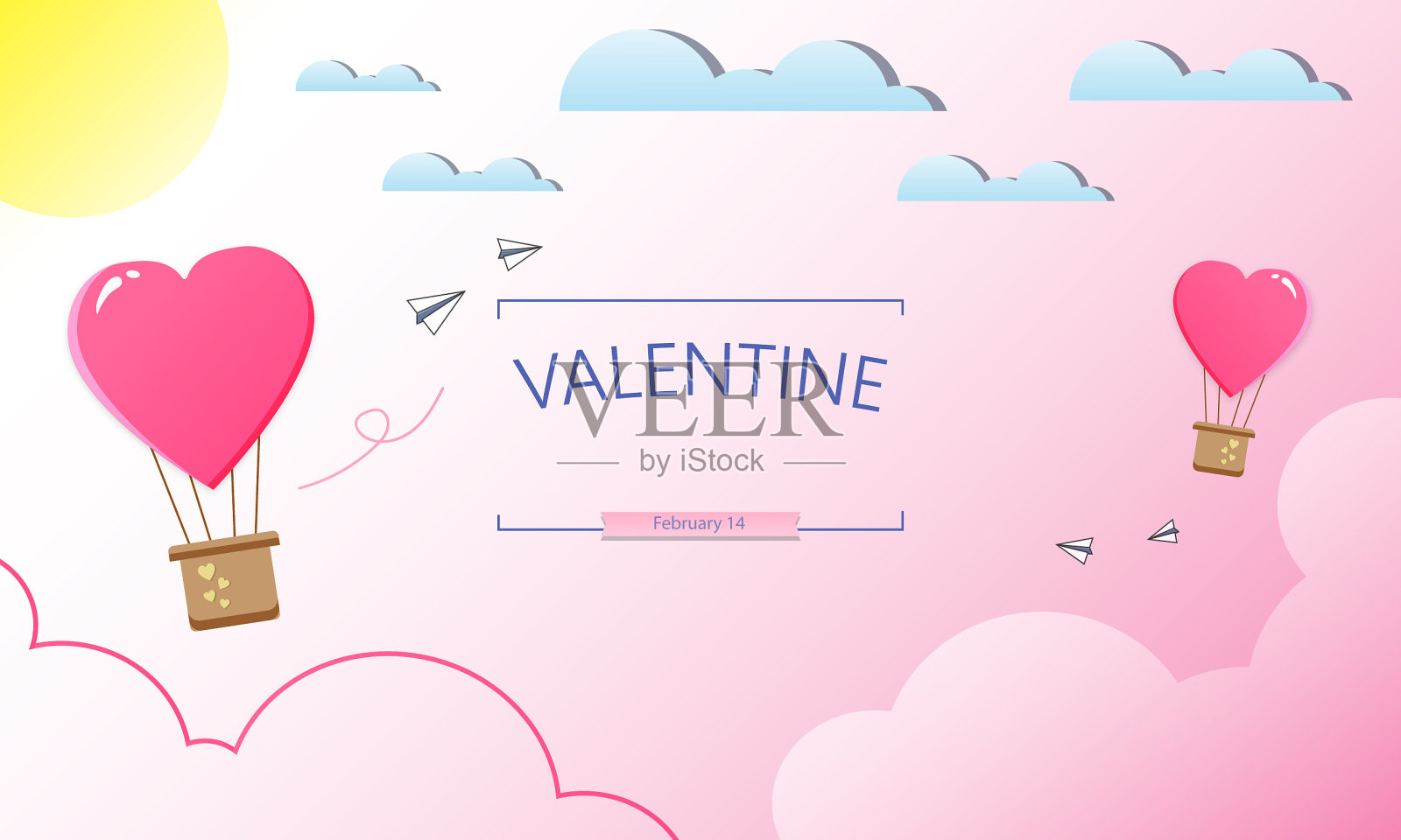 快乐的情人节背景情侣插画图片素材