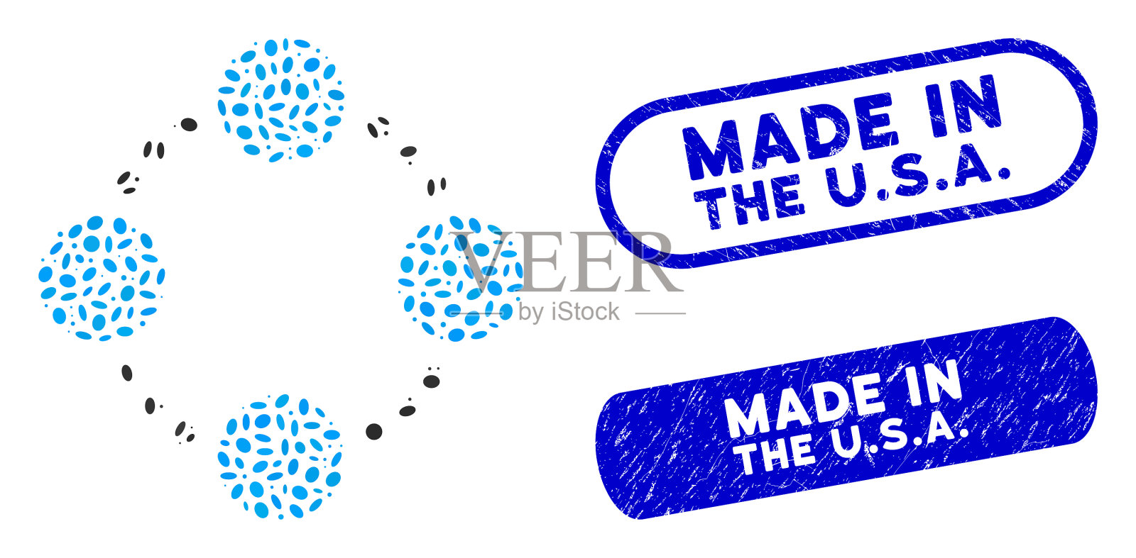 椭圆形马赛克与圆形遇险关系做成插画图片素材