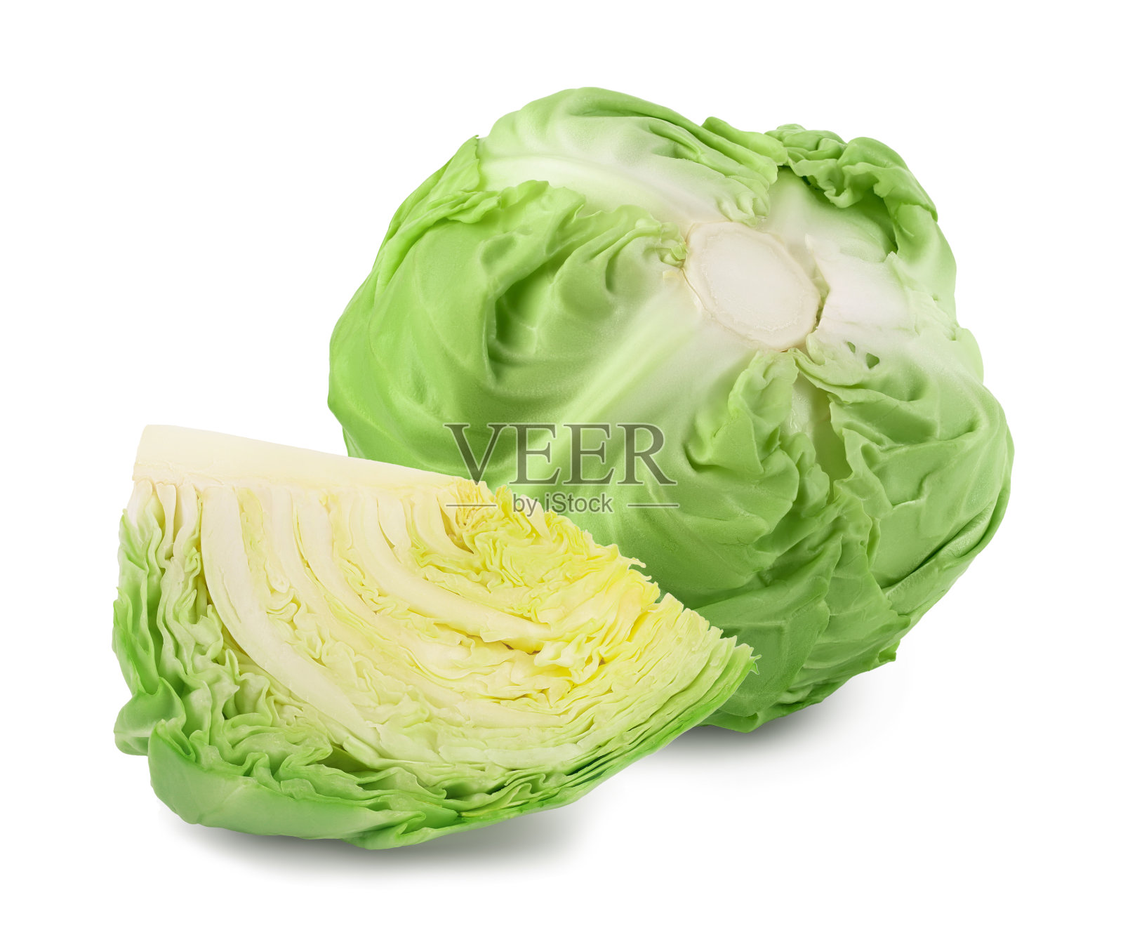 青菜孤立在白色背景与修剪路径和全景深的领域。照片摄影图片