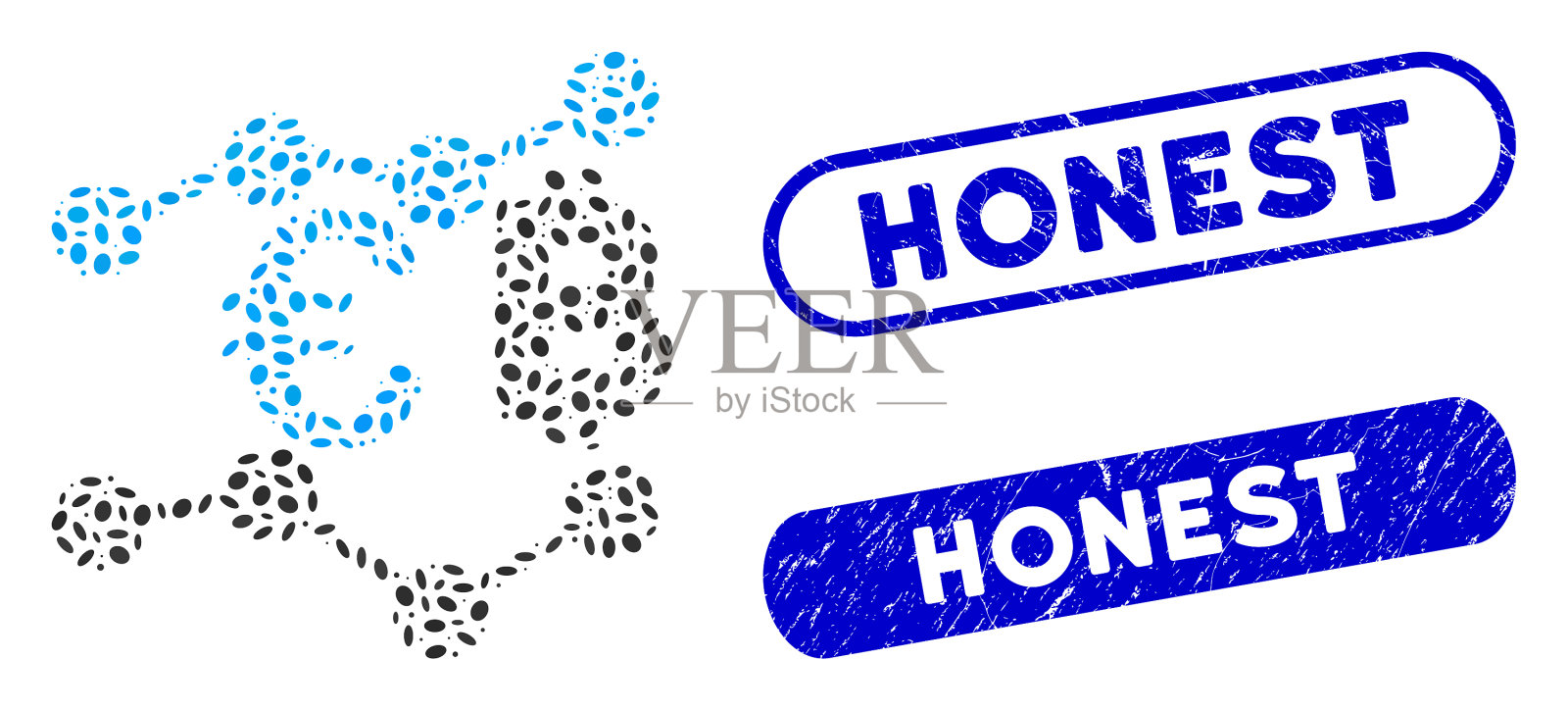 椭圆拼贴欧元比特币图表与垃圾插画图片素材