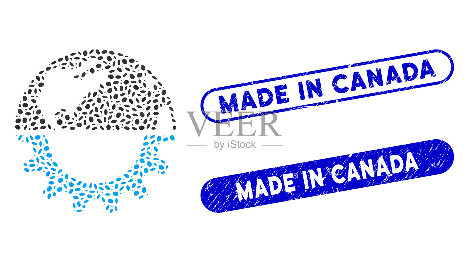 椭圆形马赛克国际产业窘迫插画图片素材