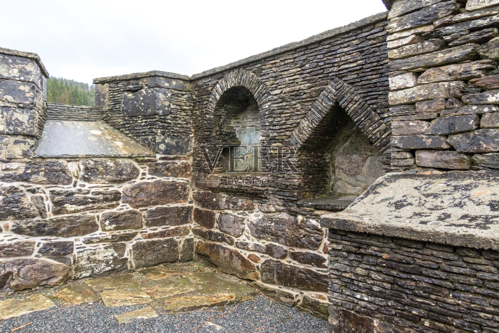 挪威卑尔根南部的中世纪Lyse修道院遗址照片摄影图片