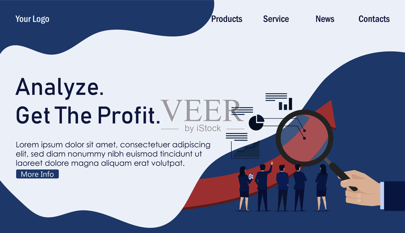 业务团队得到财务损失业务落地插画图片素材