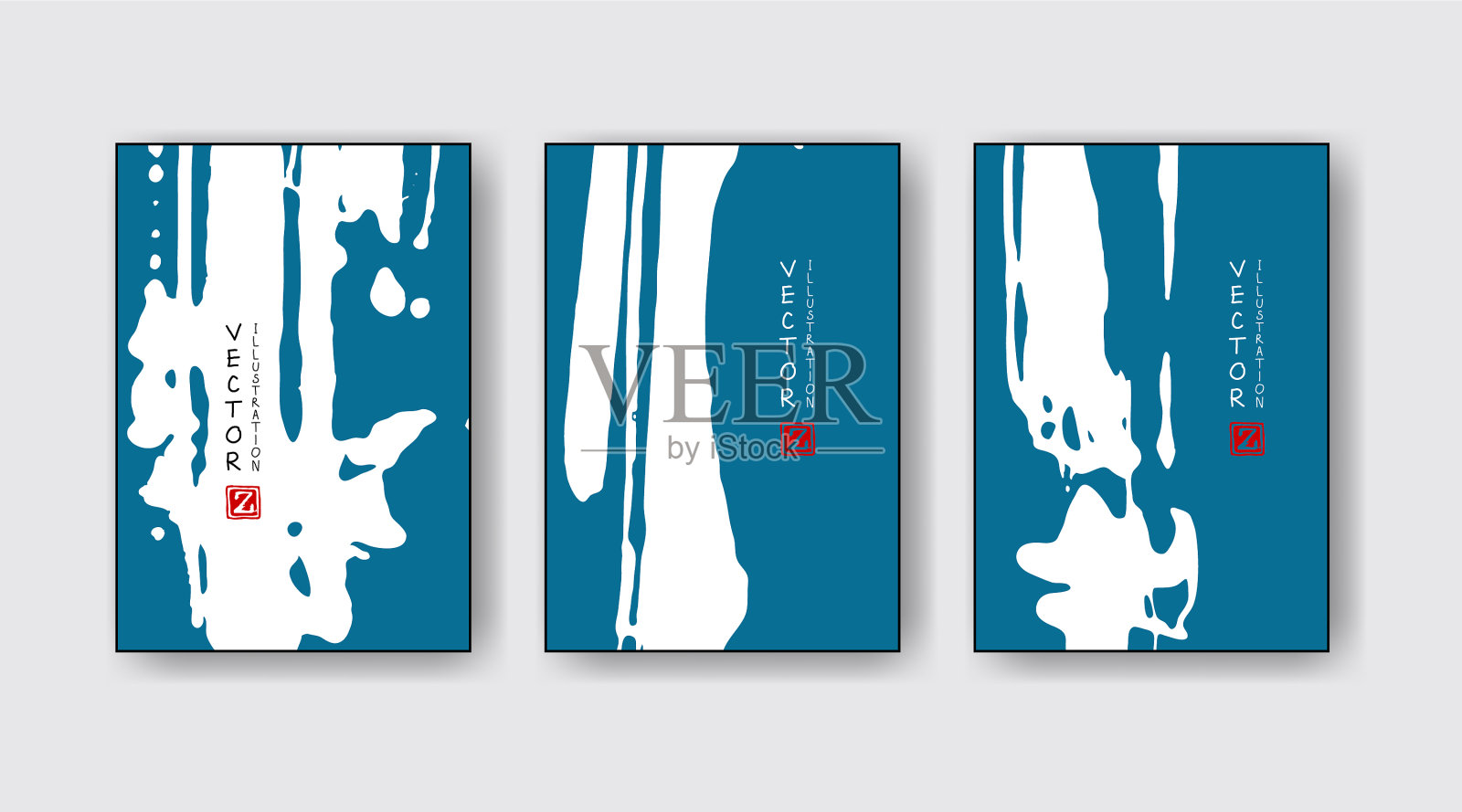 蓝墨水笔画在白色的背景上插画图片素材