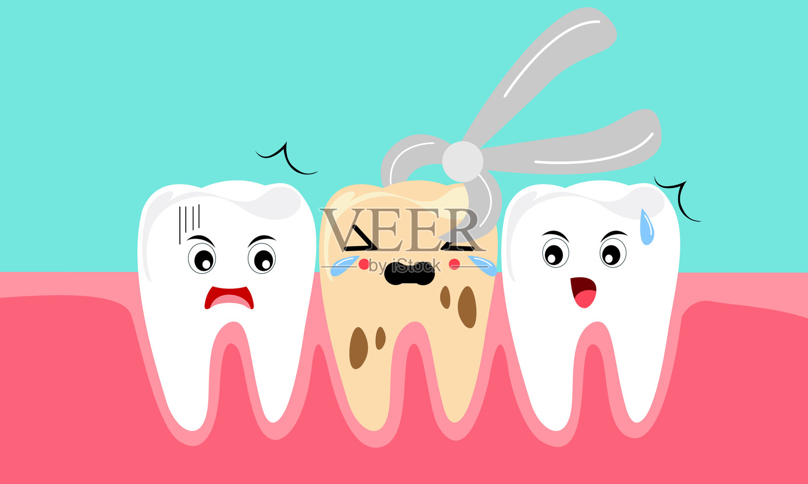 牙齿吉祥物牙齿吉祥物护理插画图片素材