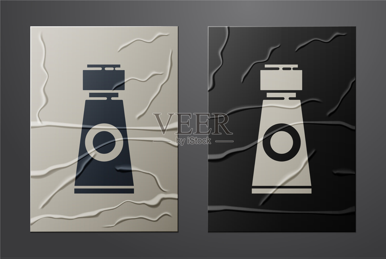 白色管与油漆调色板图标隔离图标素材