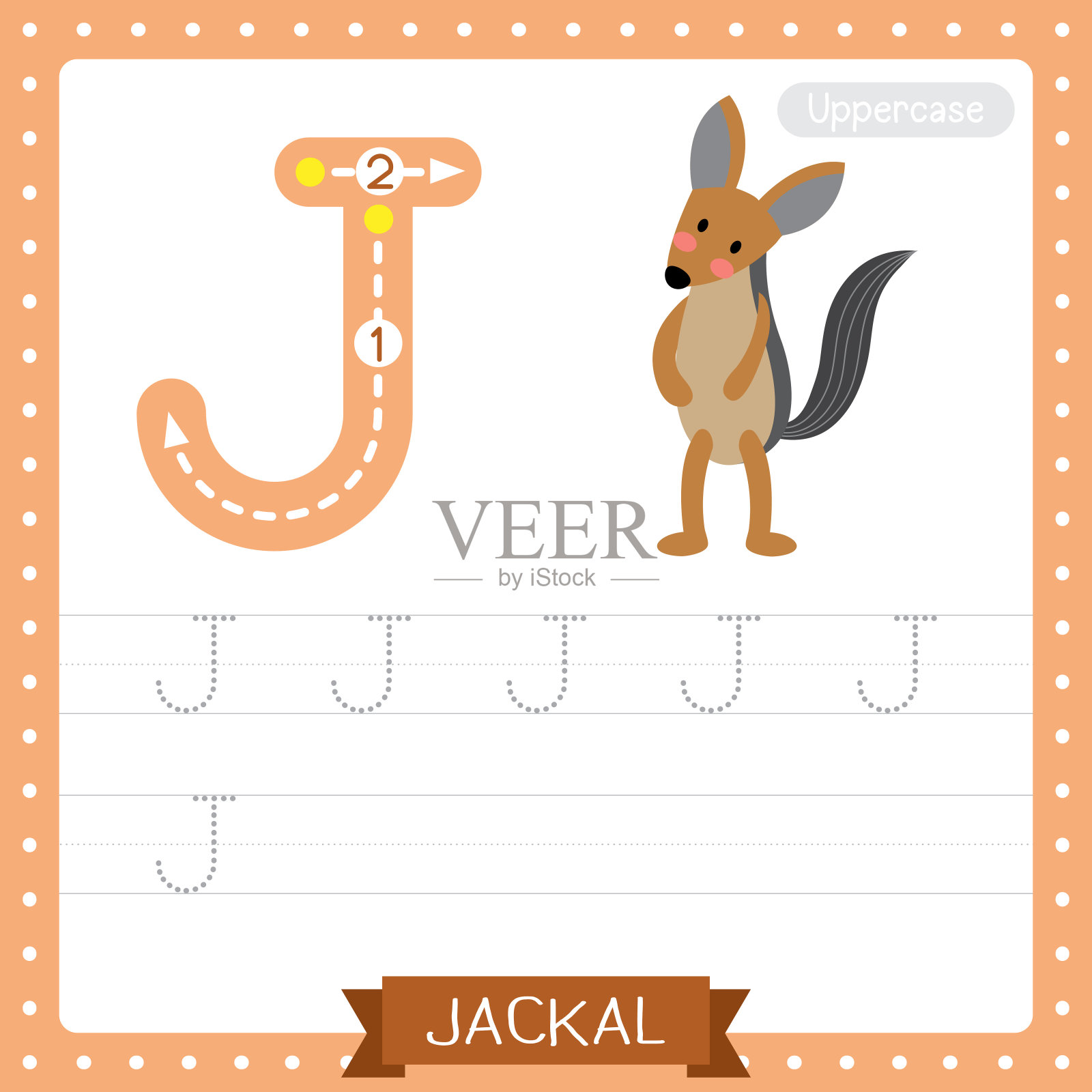 Jackal两腿站立练习练习表插画图片素材