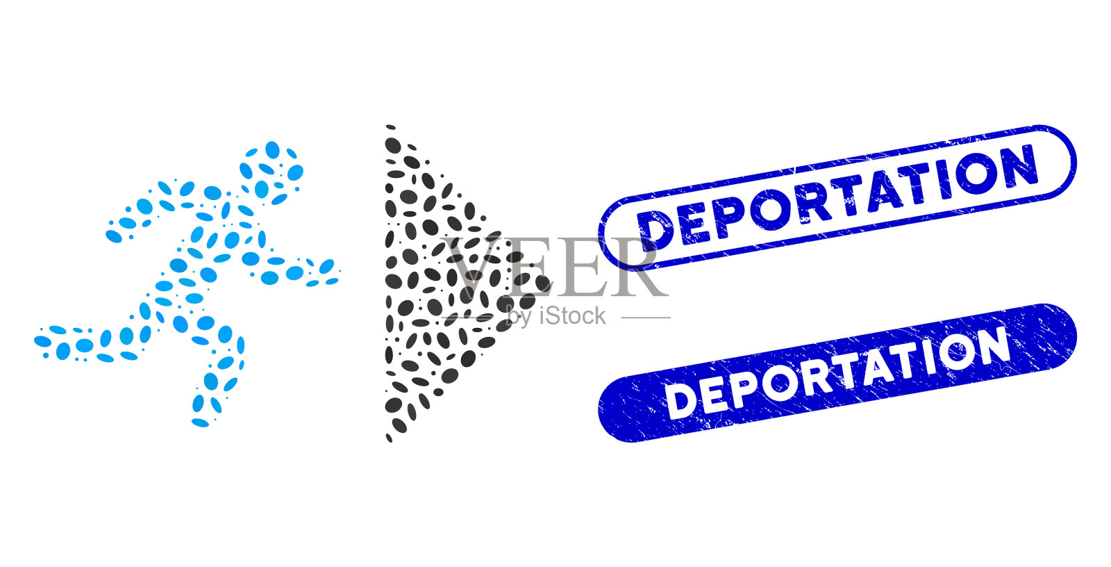 椭圆拼贴的出口方向与纹理插画图片素材