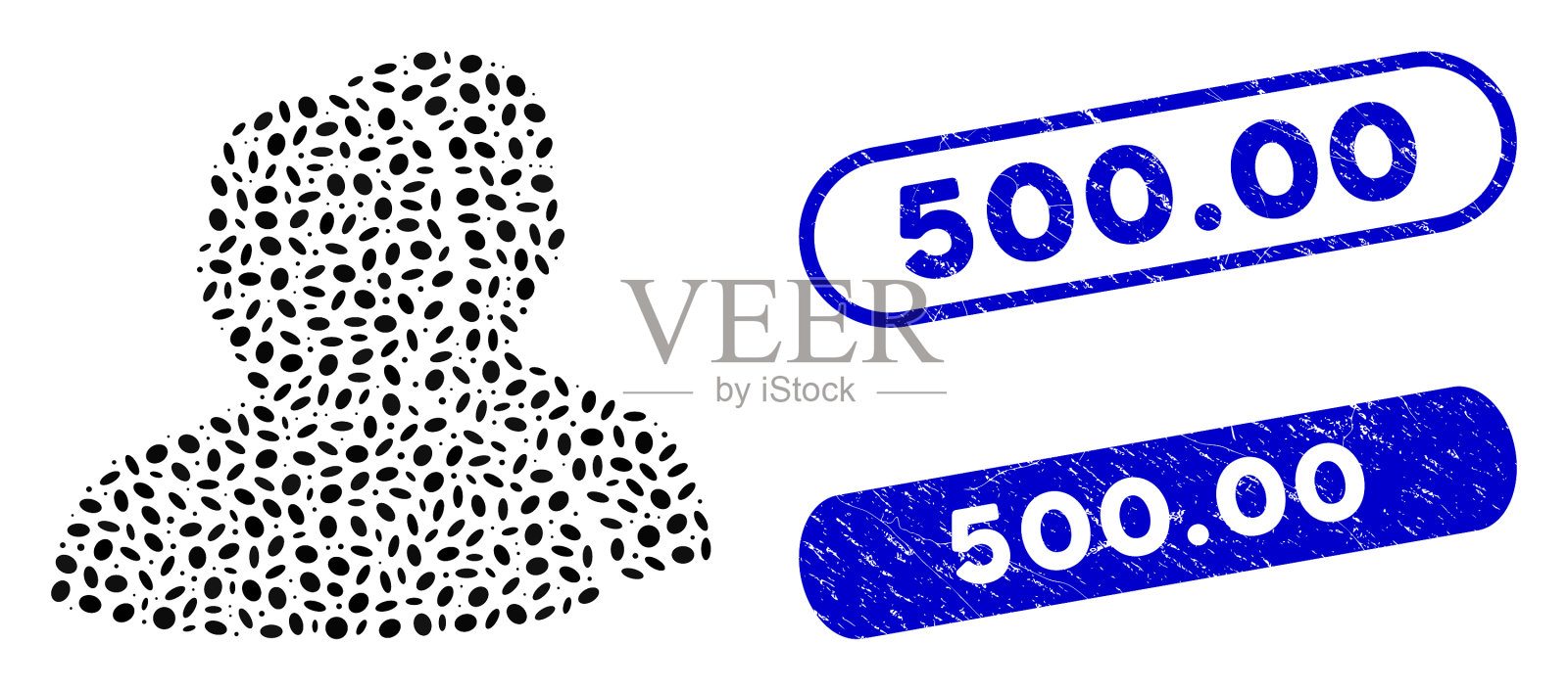 椭圆拼贴用户苦恼50000张邮票插画图片素材