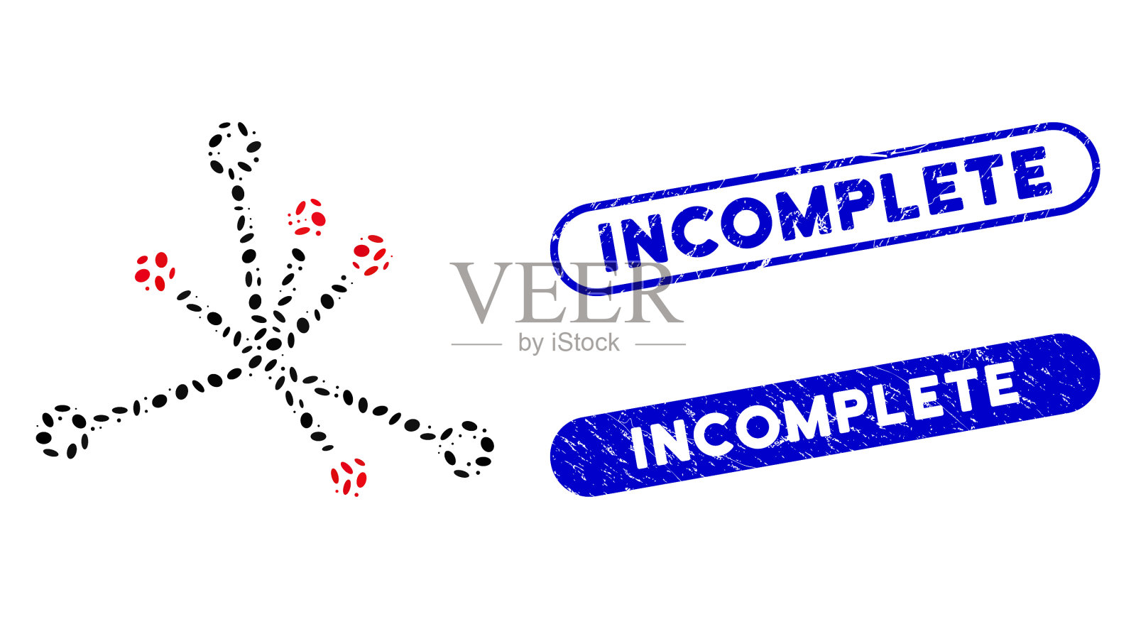 椭圆拼贴世界繁荣与垃圾不完整插画图片素材