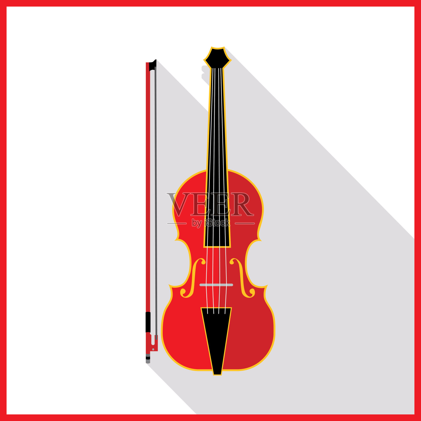 小提琴的剪纸艺术设计元素图片