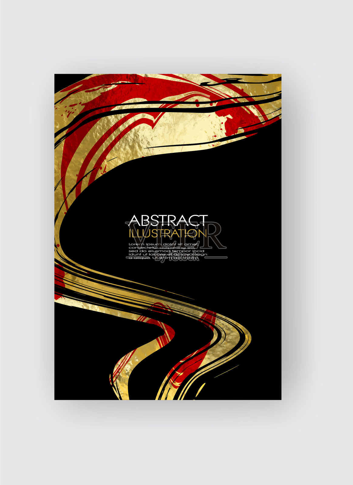 黑色、红色和金色的设计模板插画图片素材