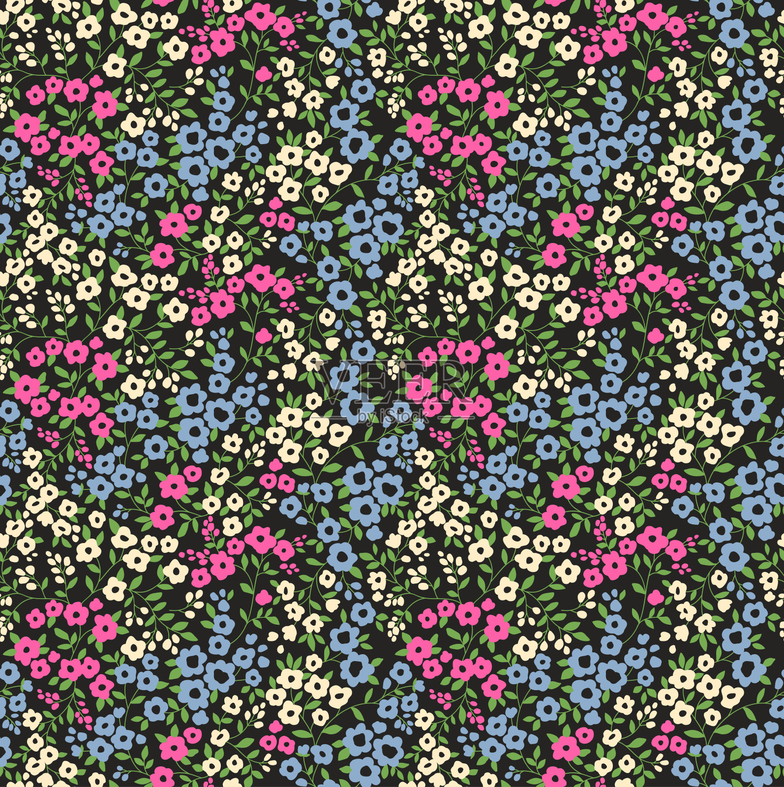 无缝的花卉图案。插画图片素材