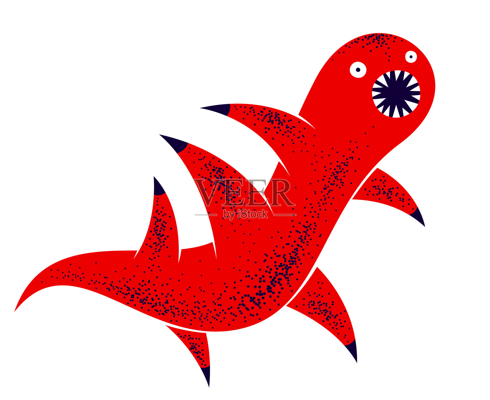 诡异诡异的卡通搞笑怪物被孤立了设计元素图片