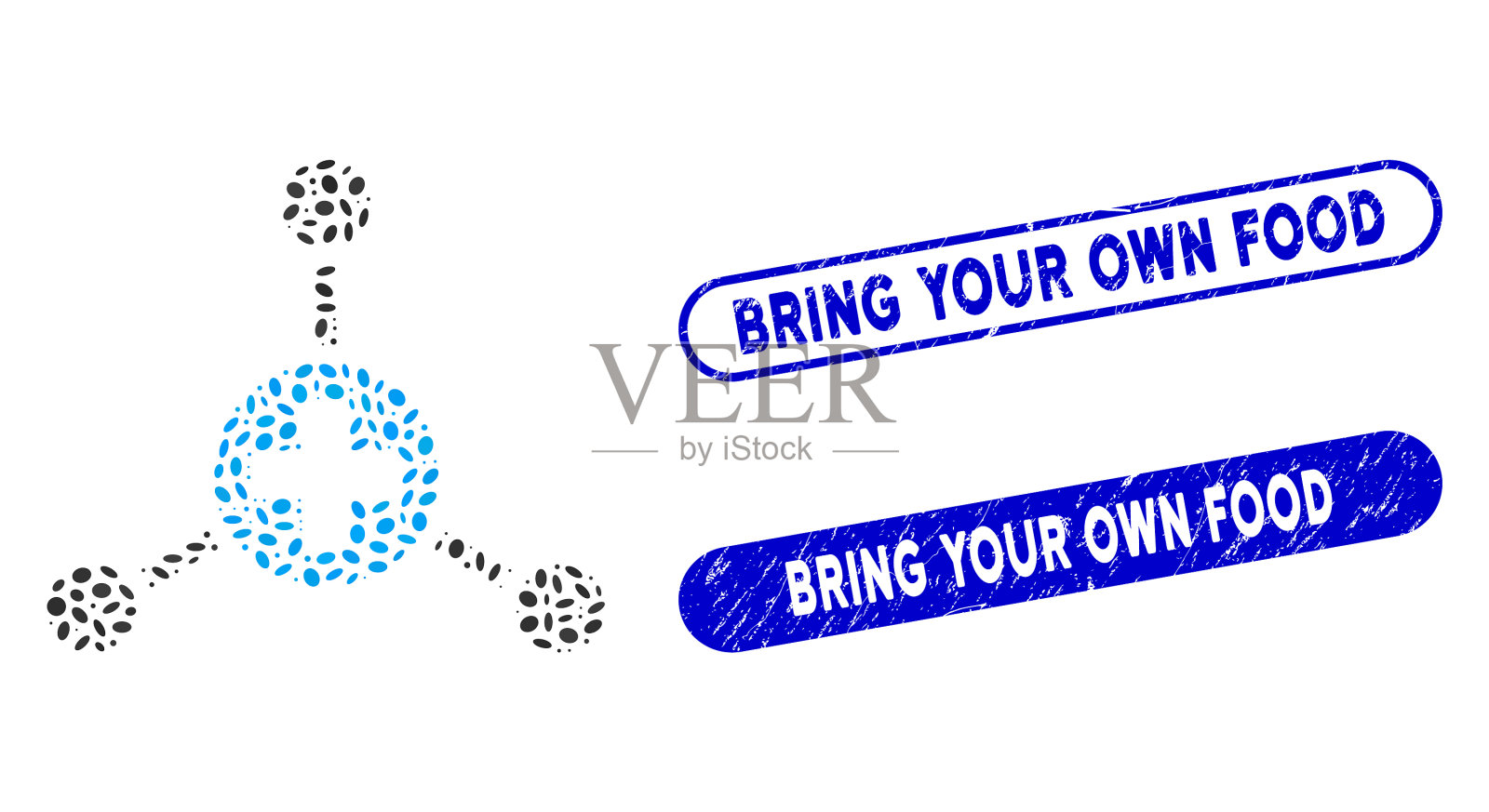 椭圆拼贴医学节点连接与纹理插画图片素材