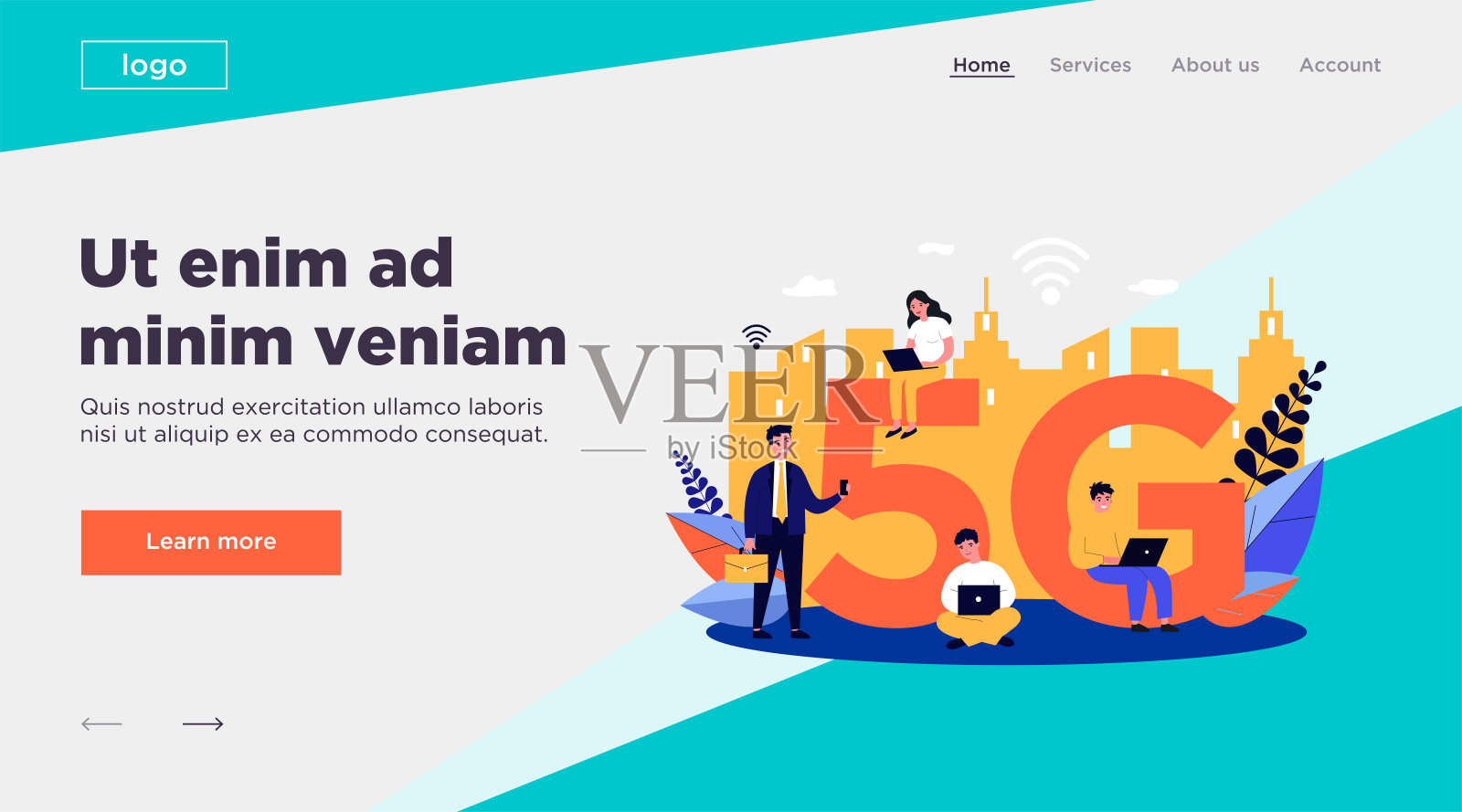 设备用户享受5g城市互联网插画图片素材