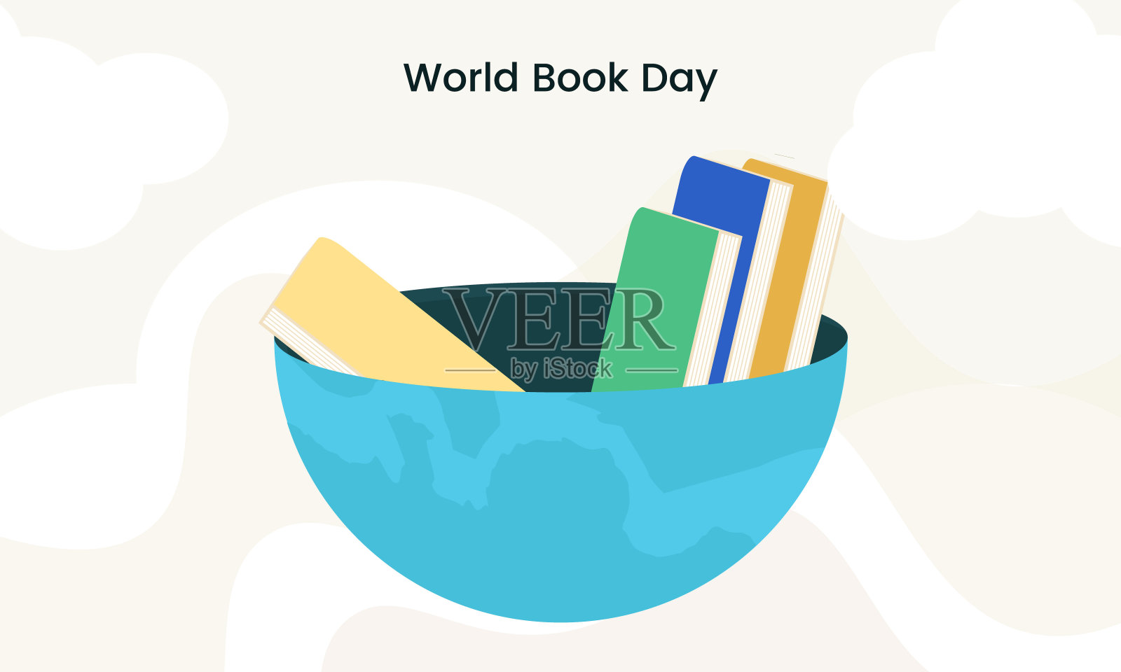 世界读书日插图设计元素图片