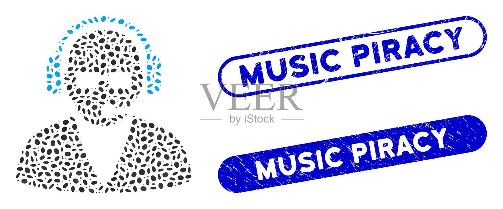 椭圆拼贴支持带有纹理的操作符插画图片素材