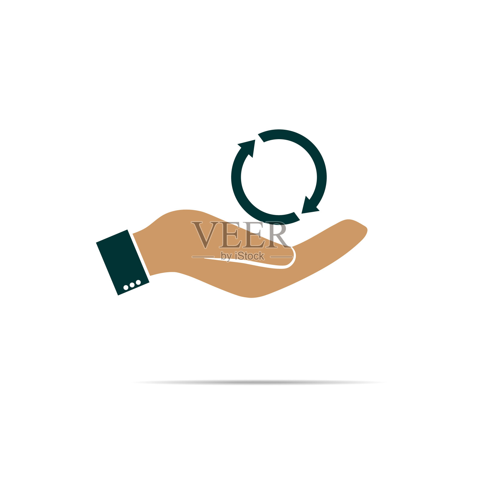 循环箭头手图标。矢量图10插画图片素材