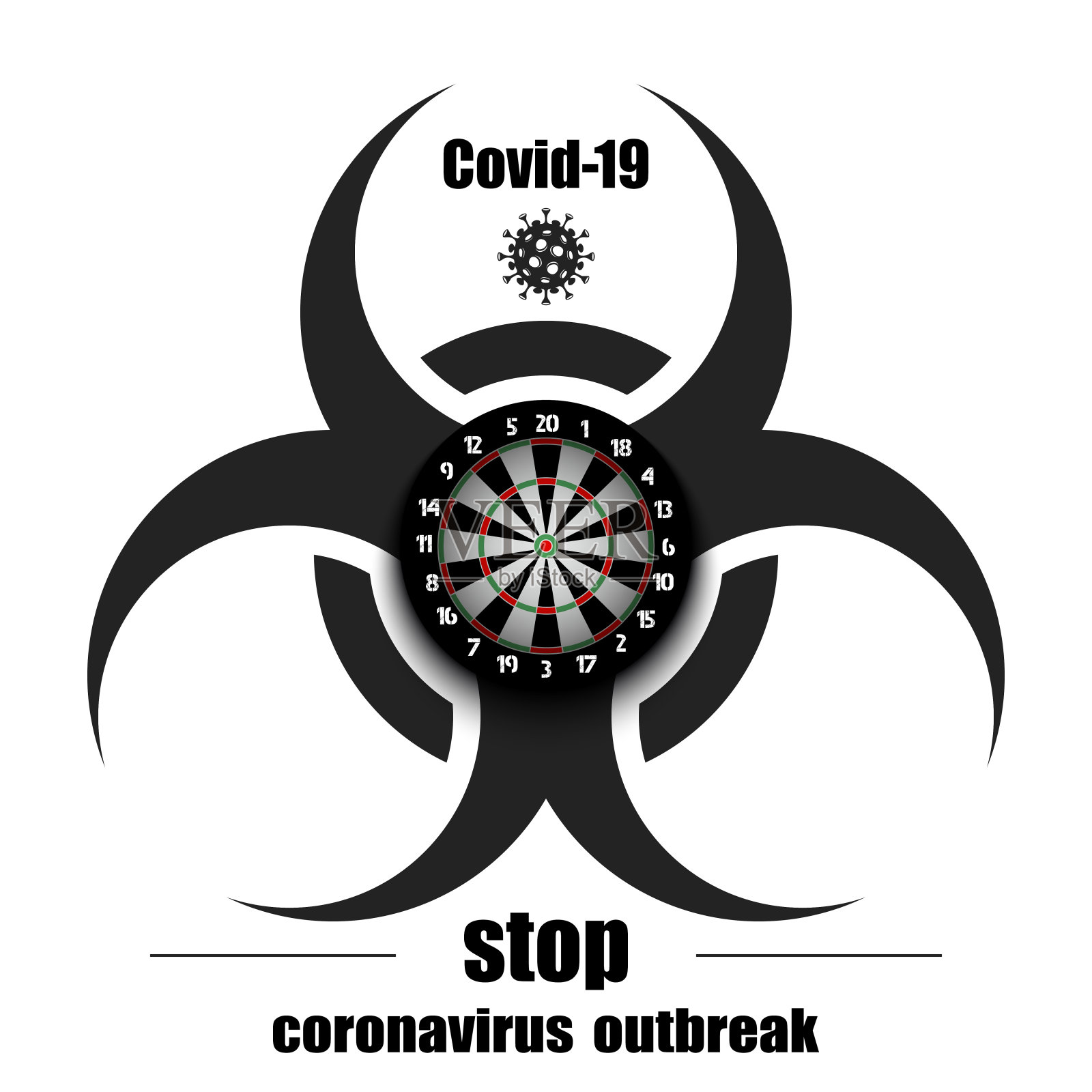 用飞镖标记生物危害插画图片素材