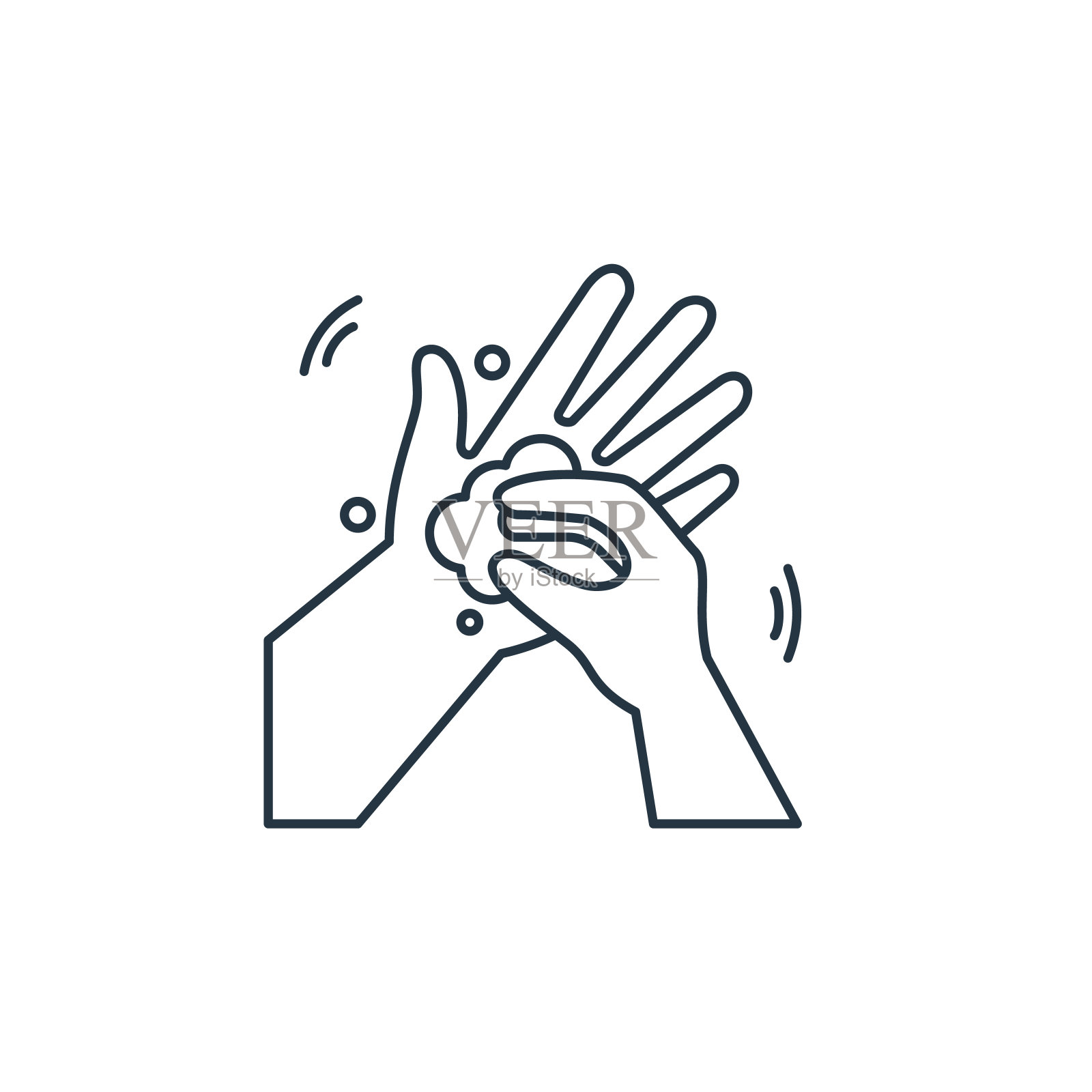 洗手矢量图标。手洗可编辑的笔触。用于网页和移动应用程序，标志，印刷媒体的洗手线性符号。细线说明。矢量孤立轮廓绘制。插画图片素材