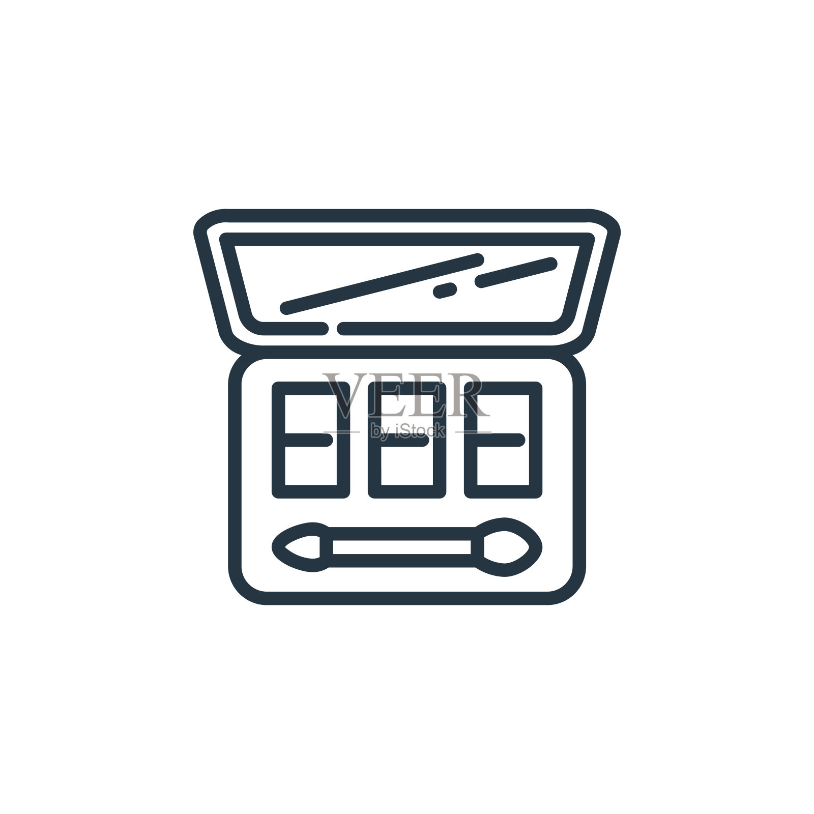 化妆品矢量图标。化妆品可编辑的中风。化妆品线性符号，用于web和移动应用程序，标志，印刷媒体。细线说明。矢量孤立轮廓绘制。图标素材