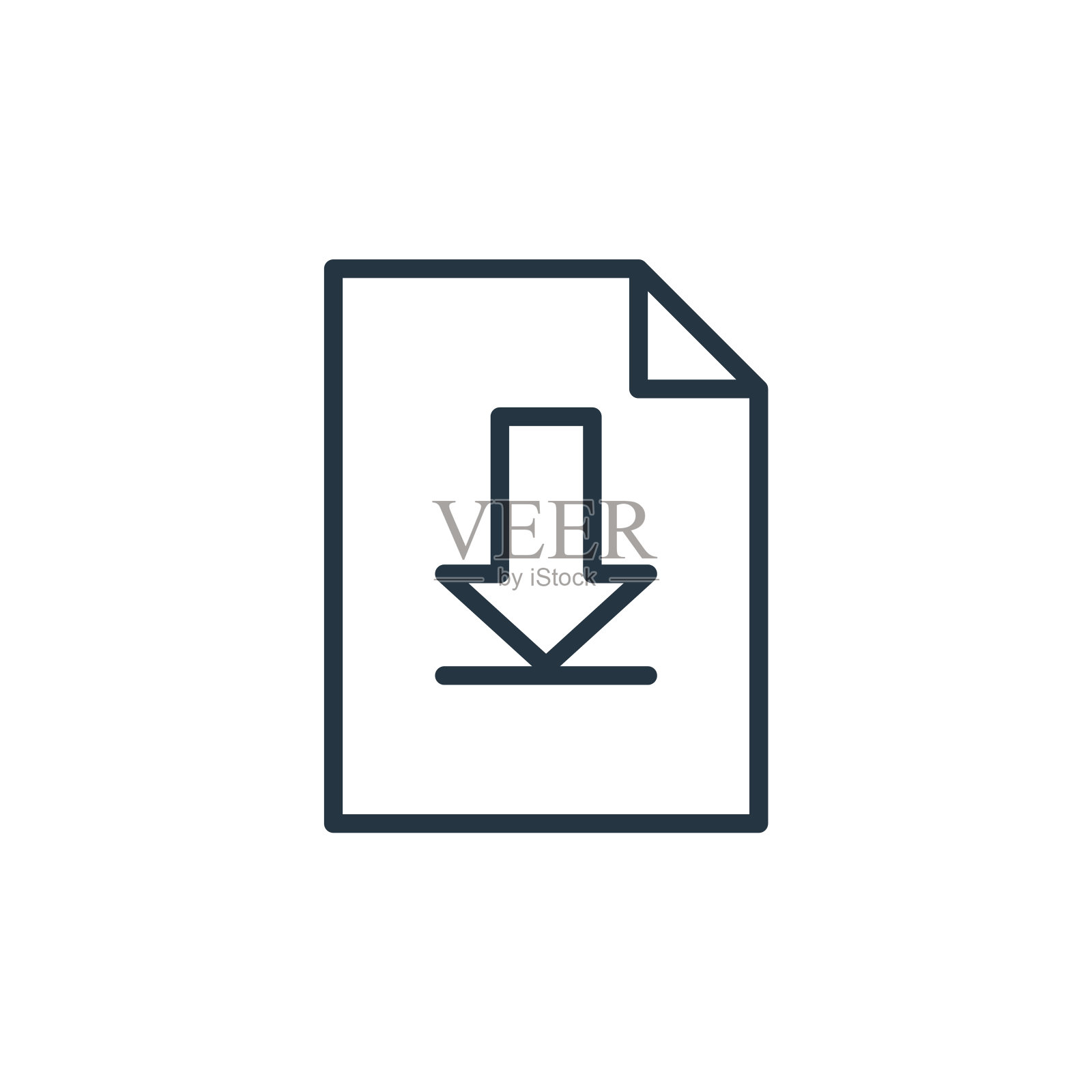 下载的矢量图标。下载可编辑的中风。下载线性符号用于网络和移动应用程序，标志，印刷媒体。细线说明。矢量孤立轮廓绘制。图标素材