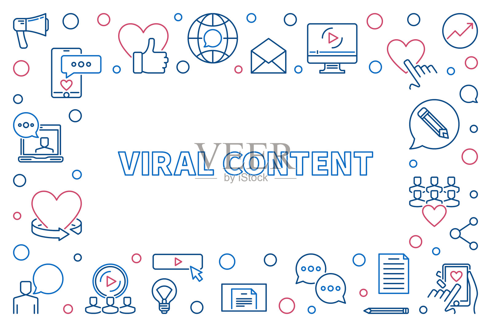 病毒式内容概念框架或插画图片素材