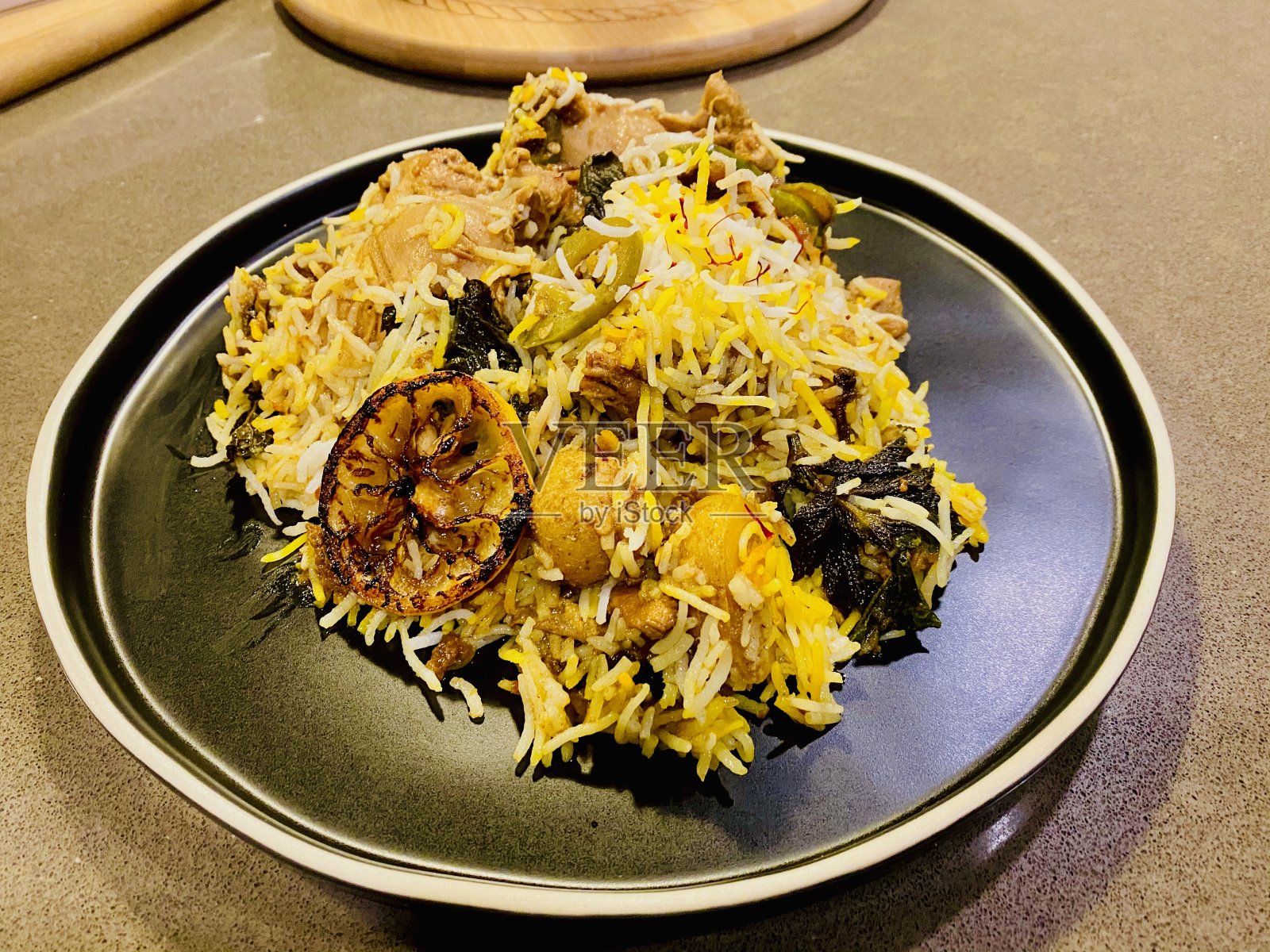 莫卧儿王朝鸡印度比尔亚尼菜照片摄影图片